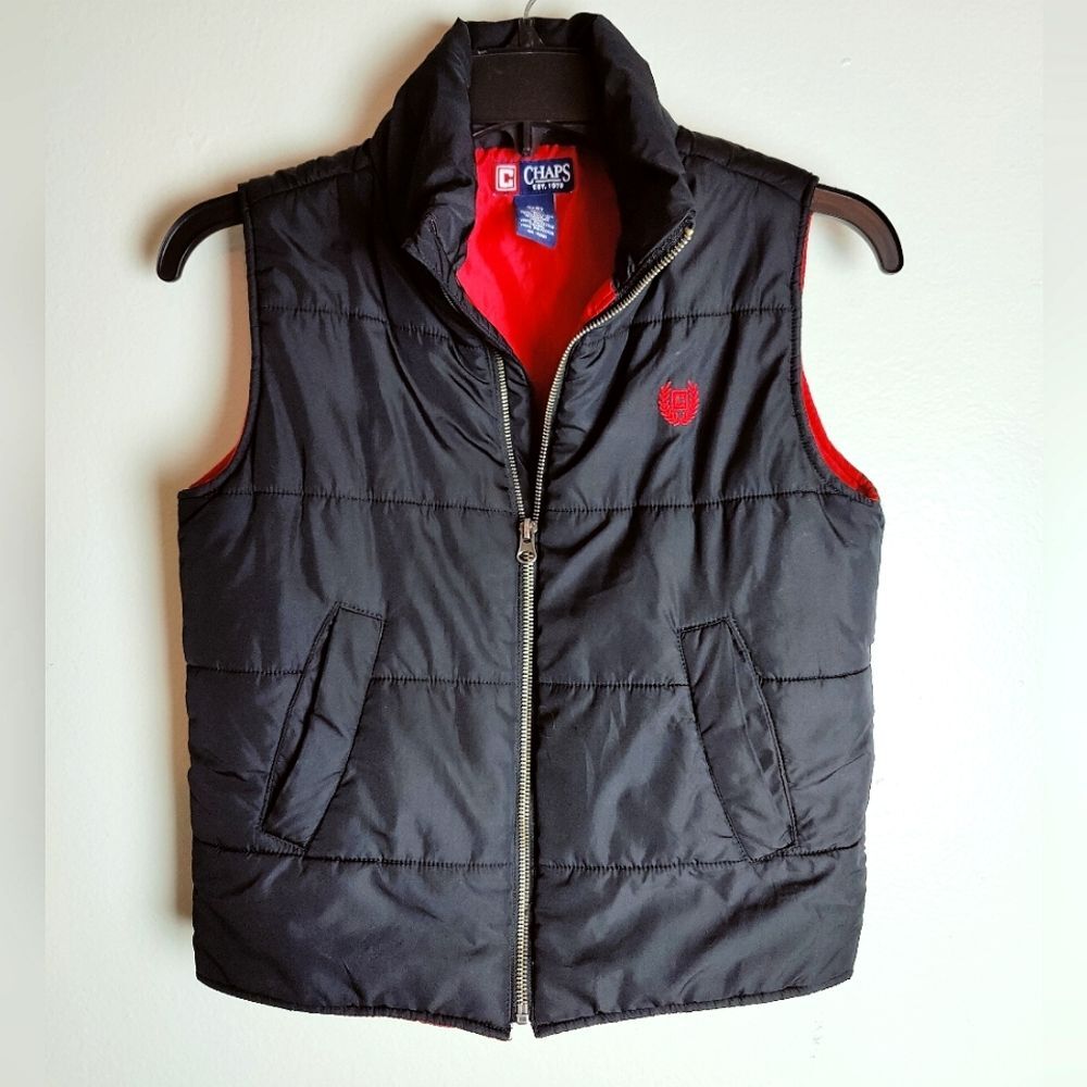 Chaps Boys' Puffer Vest, Navy, Sz S (8 Youth)